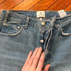 Anine Bing Light Blue High-Rise Button-Fly Jeans